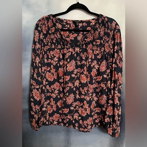 Lucky Brand Tops - Lucky Brand Floral Blouse - Black and Red